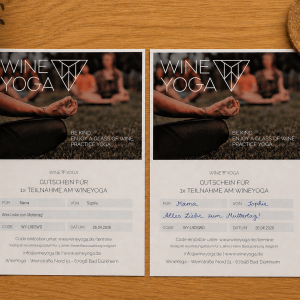 WineYoga Gutschein <br> für 1x Teilnahme <br> am WineYoga